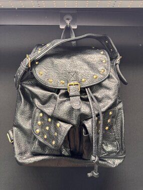Limited Edition Black Studded Faux Leather Backpack